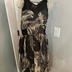 Romeo & Juliet Couture Black and Gray Fit and Flare Cocktail Dress